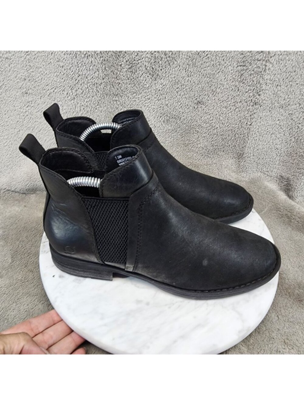 Born Shoes Womens Size 7.5 M Brenta Black Leather Ankle Chelsea Boots *Read* - Picture 4 of 14